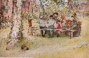 Carl Larsson Frukost under stora bjorken Spain oil painting artist